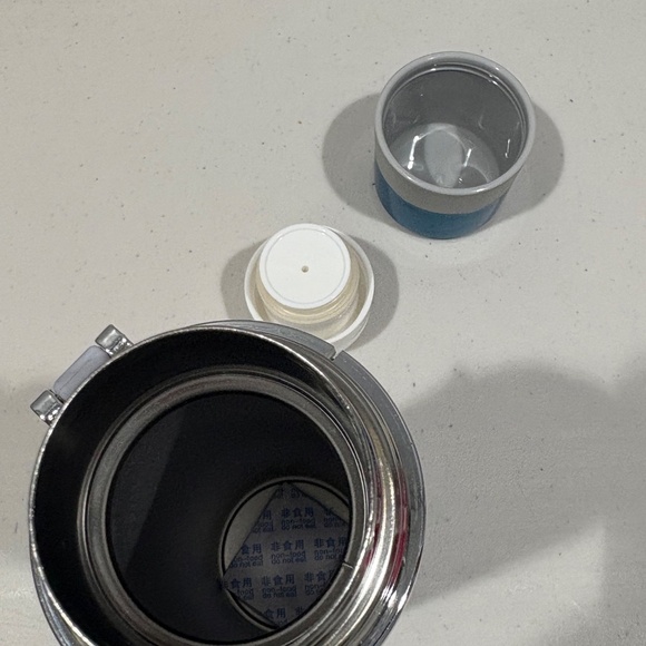 Blue And Silver Ombré  Steel Thermos With Strap - Picture 3 of 3